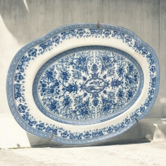 Antique United Wilson UW 1897 Chinese Export ironstone Oval Platter 18”